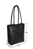 Green Hermitage Athena Vegan Leather Tote Bag (Black)