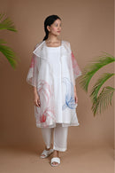 Ethically made pure organza silk jacket with hand embroidery