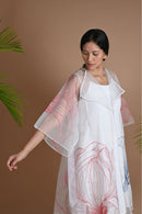 Ethically made pure organza silk jacket with hand embroidery