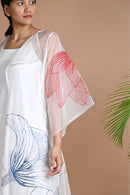 Ethically made pure organza silk jacket with hand embroidery