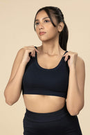 Carbontree Women Mid Night Navy Bamboo Bra