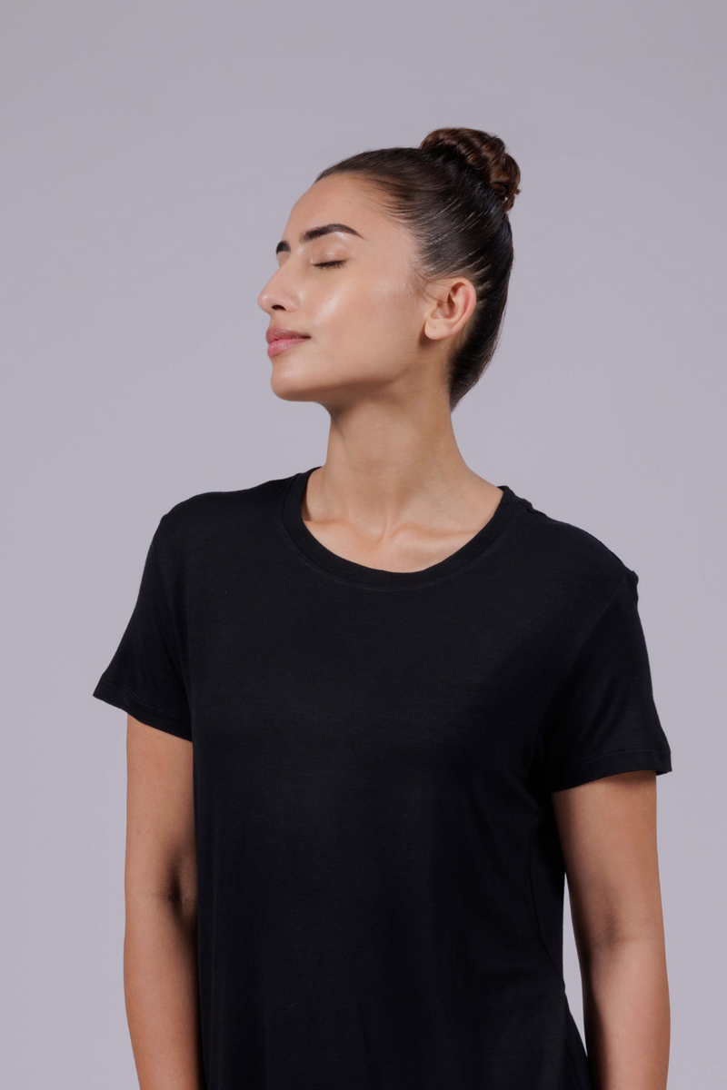 Carbontree Women Carbon Black Bamboo Tee
