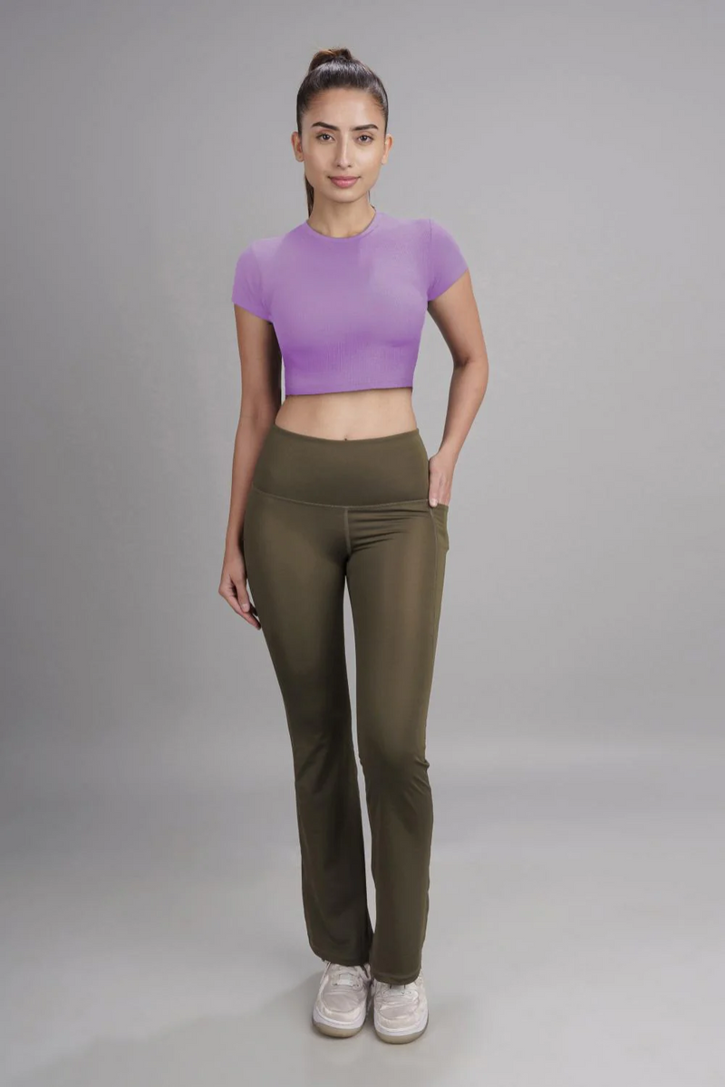 Carbontree Bamboo Women Lavender Haze Casual Crop Top