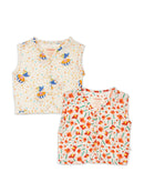 Greendigo Organic Cotton Pack of 2 Jhablas for Newborn Babies - White