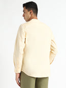 Livbio Organic Cotton & Naturally Dyed Mens Round Neck Pale Apricot Shirt