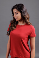 Carbontree Women Bold Red Bamboo Tee