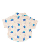 Greendigo Organic Cotton Pack of 1 Shirt for Newborn Baby Boys - Blue and Off White