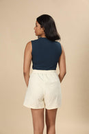 Carbontree Bamboo Women Rustic Blue Highneck Tank Top