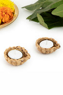 GreenKraft Jali Diya Handcrafted BananaTea Light Holder - Set of 6