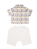 Greendigo Organic Cotton Pack of 2 Co-ords Set for Newborn Baby Boys - White