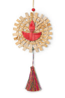 GreenKraft Mandala Diya Handcrafted Bamboo Hanging - Set of 2