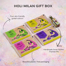 Holi Milan Gift Box | Four Packs of Natural Gulaal | Thandai Mix | Safe for Kids | Handmade in Banaras