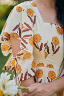 The Conscious Closet  Block Printed Sandy Pods Short Dress