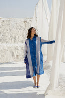 The Loom Art Salted Sea Handwoven Chanderi Silk Shirt Dress