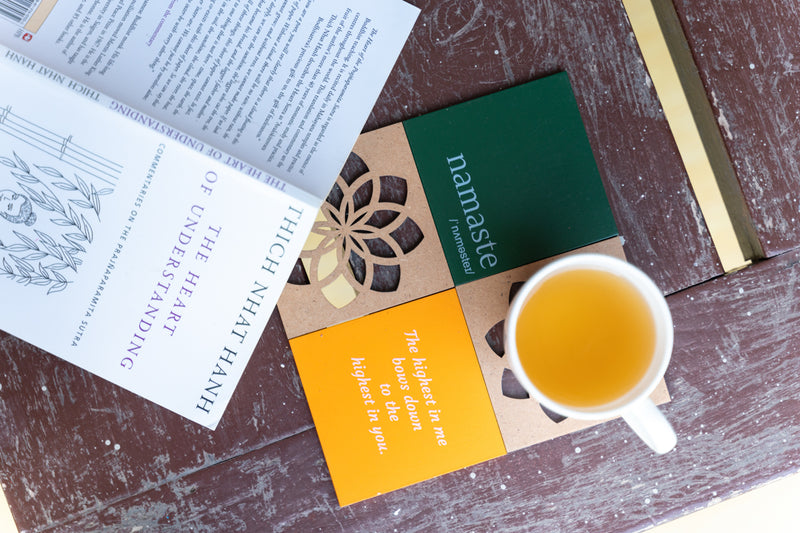 Ethically made Namaste Coasters (Set of 4)