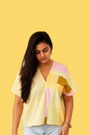 JOD Cotton Relaxed Fit Women Kaftan Top Yellow Signal Top