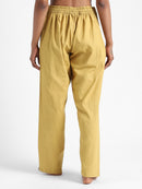Livbio Organic Cotton & Naturally Dyed Hand Spun & Hand Woven Womens Turmeric Yellow Pants