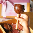 Thenga Eco-Friendly Love Gifts/Hampers Set with 1 Rose Candle, 2 Wine Glasses and a Message Card