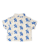Greendigo Organic Cotton Pack of 1 Printed Shirt for Newborn Baby Boys - Blue and White