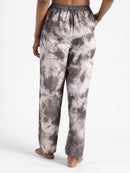 Livbio Organic Cotton & Natural Tie & Dye Womens Iron Black Color Slim Fit Pants