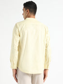 Livbio Organic Cotton & Naturally Dyed Mens Round Neck Lemon Yellow  Shirt