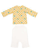 Greendigo Organic Cotton Pack of 2 Kurta and Pant for Newborn Baby Boys - Yellow