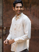 Earthy Route Tencel™ Lyocell Linen Full Sleeve Shirt in Natural