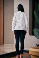 The Conscious Closet White Cold Pleated Shirt