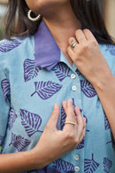 The Conscious Closet Blueberry Haze  Casper Leafy Detachable Dress