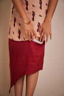 The Conscious Closet Smokey Pink Birdie Directed Long Detachable Dress in Bamboo-Hemp