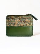 Green Hermitage Iris- Cactus leather & cork Card Holder (Green)
