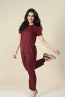Carbontree Tencel Women Sangria Ribbed Lounge Pants
