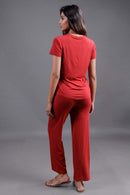 Carbontree Women Bold Red Bamboo Lounge Pant