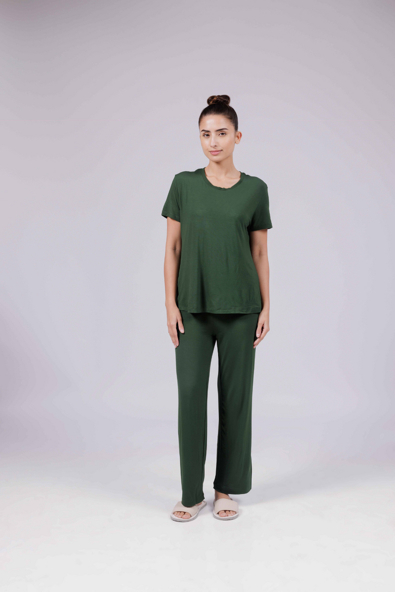 Carbontree Women Pine Green Bamboo Tee