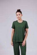 Carbontree Women Pine Green Bamboo Tee