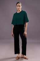 Carbontree Bamboo Women Rustic Blue Boxy Tee