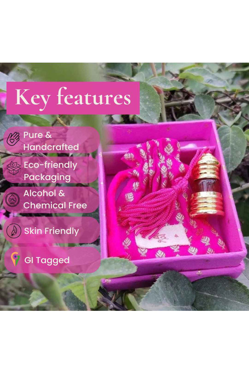 Boond Fragrances Pink गुलाबी | Gulabi Natural Perfume Oil (Indian Rose Attar)