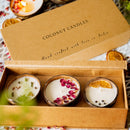 Thenga Eco-Friendly Coconut Diwali Candles Gift Box - Set of 3 Candles | Spice, Rose & Orange Pepper Soy Wax Candles 100 gm
