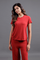 Carbontree Women Bold Red Bamboo Tee