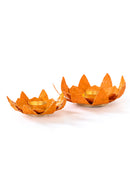 GreenKraft Lotus Handcrafted Bamboo Tealight Holder- Set of 2