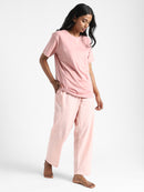 Livbio Organic Cotton & Naturally Dyed Hand Spun & Hand Woven Womens Rose Pink Pants