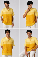 JOD Cotton Unisex Yellow Dandelion Patched Embroidered Shirt