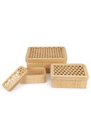 GreenKraft Mira Handcrafted Bamboo Rectangular Box - Set of 3