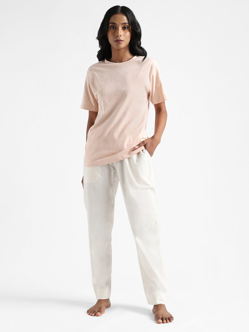 Livbio Organic Cotton & Naturally Fiber Dyed Baby Pink Women's T-shirt