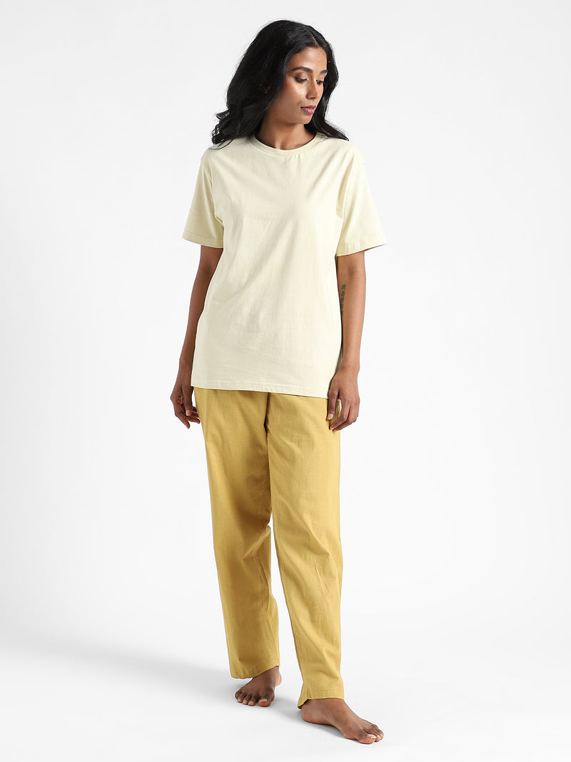 Livbio Organic Cotton & Naturally Dyed Turmeric Yellow Women's T-shirt