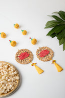 GreenKraft Marigold Lotus Handcrafted Banana Hanging - Set of 2