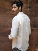 Earthy Route Tencel™ Lyocell Linen Full Sleeve Shirt in Natural