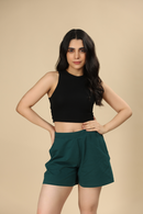 Carbontree Bamboo Women Carbon Black Rib Tank Top