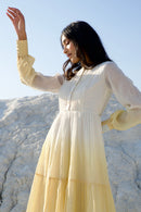 The Loom Art Corn Silk Handwoven Chanderi Silk Dress