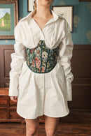 Label Muslin Noir Emerald Corset Shirt